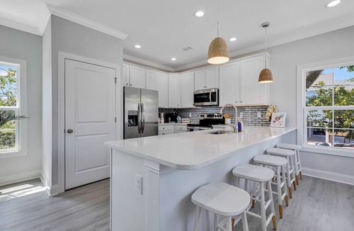 North Myrtle Beach House | Rosemary Villa, Heated Saltwater Pool, Volleyball Court, Golf Cart, Main ST