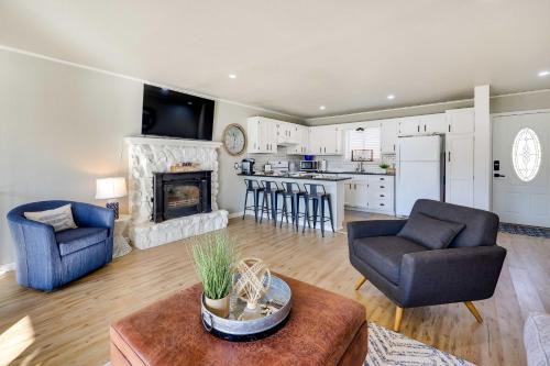 Deck, Dock, Fire Pit: Grand Lake Lakefront Home in Jay