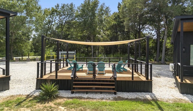 Elegant Tiny Home Resort with Heated Pool & Goats near Houston, Hempstead Texas in Hempstead