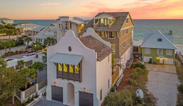 GULF FRONT STUNNER with PRIVATE BEACH, POOL & SPA! BRAND NEW, Sleeps 28! in Rosemary Beach