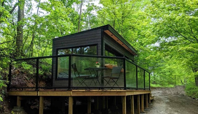 Juniper Cabin | Tiny Cabin Overlooking Fall River in Maberly