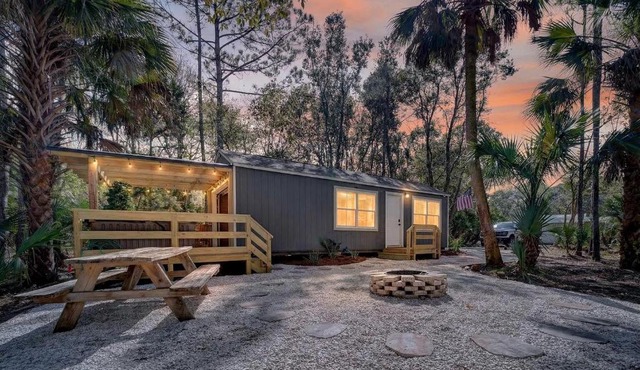 Peaceful Cabin Escape with Hot Tub & Fire Pit in St. Augustine, Florida in St. Augustine