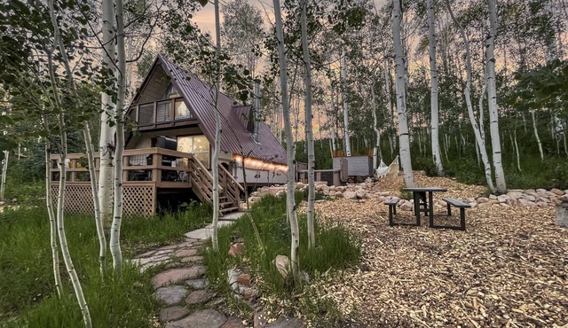 Serene A-Frame Tiny Home in the Aspens w/Hot Tub, Outdoor Shower, Minutes from Park City in Coalville