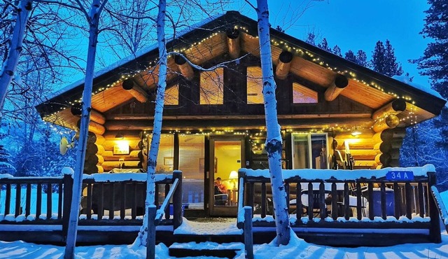 Sleeping Wolf Cabin: 2BR w/ski trail & river access, pool/hot tub, laundry in Winthrop