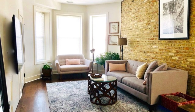 Soft Leather and Warm Bricks at a Stylish Rogers Park Home in Chicago